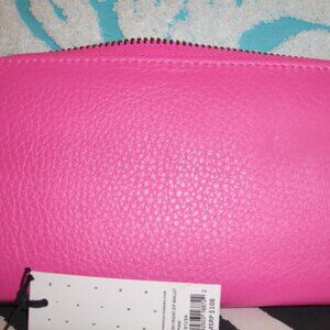 AIMEE KESTENBERG BOWERY FRONT ZIP POP HOT PINK WALLET NEW WITH DEFECTS